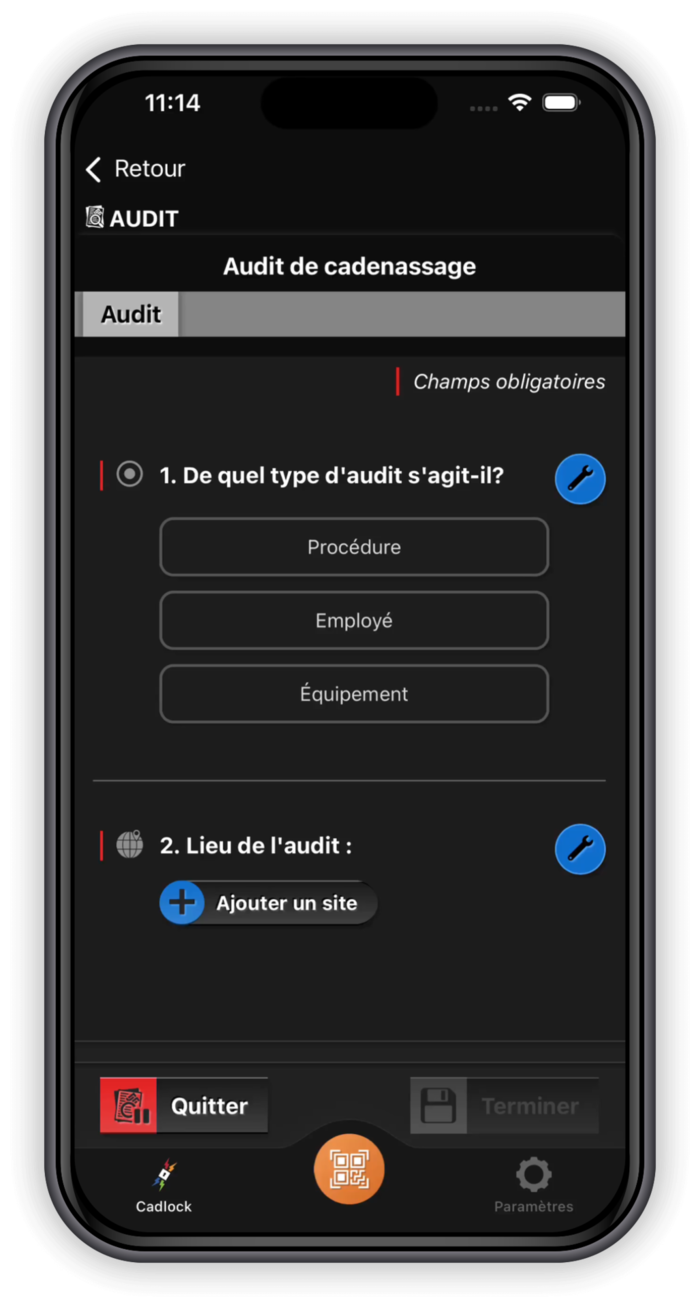 Module Audit de Cadlock sur application mobile