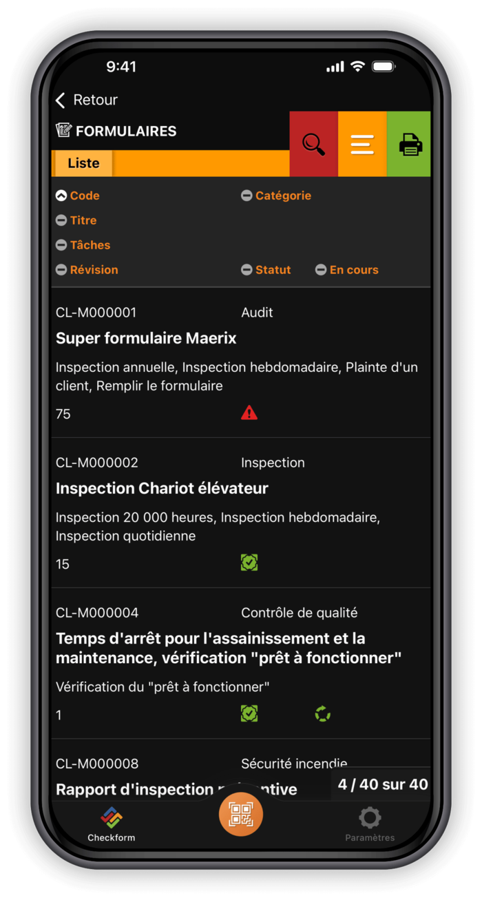 Remplis tes formulaires, inspections et audits sur le terrain avec Checkform